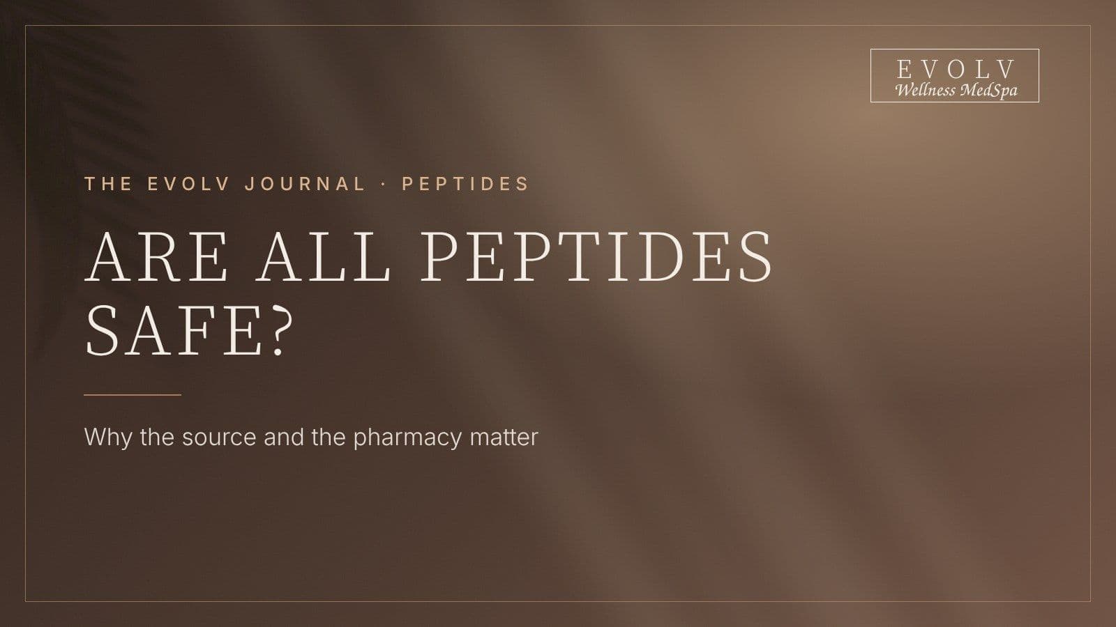 Are All Peptides Safe? Why the Source Matters